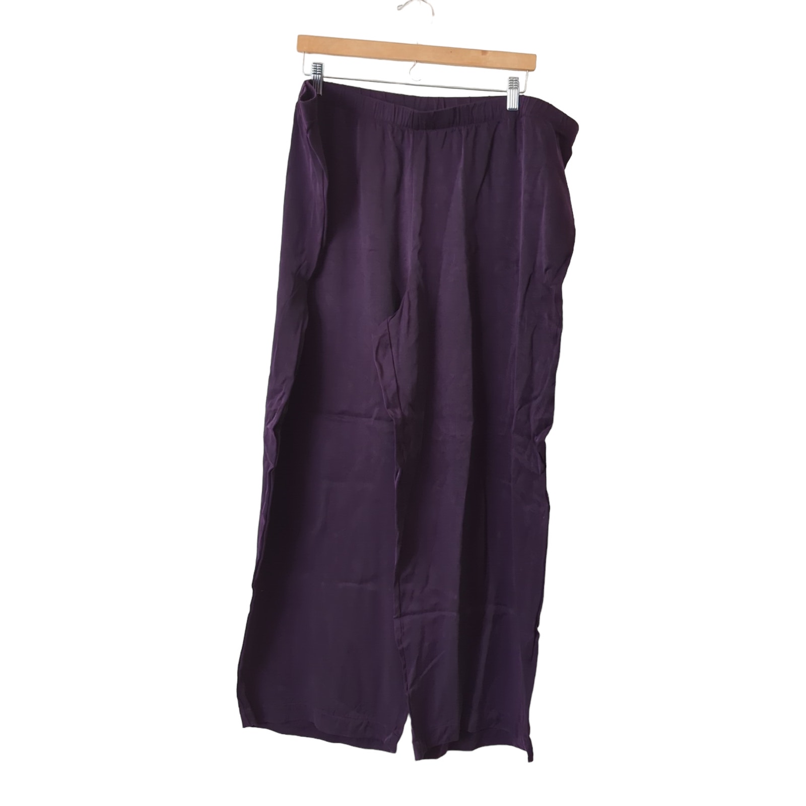 Haven Well Within Women's Pants Purple Pull On Straight Leg Trouser Xxl 2x Rayon